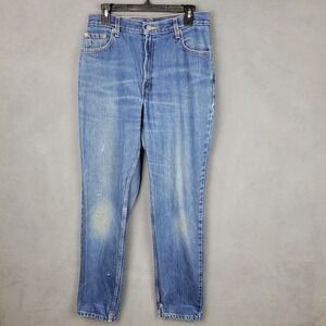 Levi's 550 Jeans Womens 12M Blue Denim Cotton Relaxed Fit Tapered Leg Stonewash